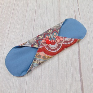 24 cm-es mosható betét / bordó- szürke mandala mintás - szépségápolás - intim higiénia - intimbetét - Meska.hu