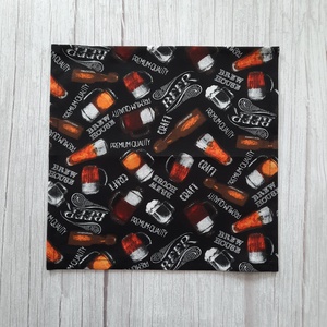 Textil szalvéta / sörös pohár mintás- fekete alapon - táska & tok - uzsonna- & ebéd tartó - szendvics csomagoló - Meska.hu