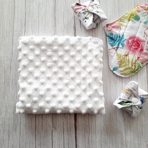 Betét tartó tasak 20 x 17 cm  -  fehér minky  - Meska.hu