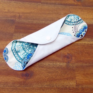 24 cm-es mosható betét- vékony / kék mandala mintás  - szépségápolás - intim higiénia - intimbetét - Meska.hu