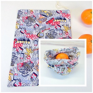 Textil zsák / grafiti mintás, Táska & Tok, Bevásárlás & Shopper táska, Zöldség/Gyümölcs zsák, Varrás, MESKA