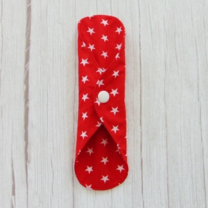 Tisztasági betét :   piros - fehér csillag mintás / mosható textil betét - szépségápolás - intim higiénia - tisztasági betét - Meska.hu