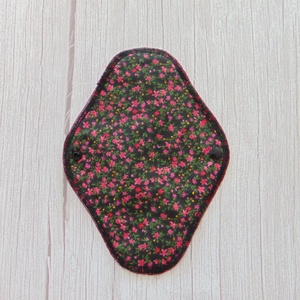 23 cm-es mosható betét / Pink frottír - fekete, rózsaszín kisvirágos, Szépségápolás, Intim higiénia, Intimbetét, Varrás, MESKA