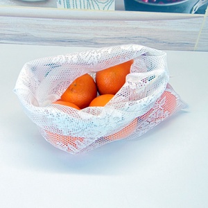Hálós textil zsák  / fehér / bevásárló tasak, mosózsák, tároló zsák, Táska & Tok, Bevásárlás & Shopper táska, Zöldség/Gyümölcs zsák, Varrás, MESKA