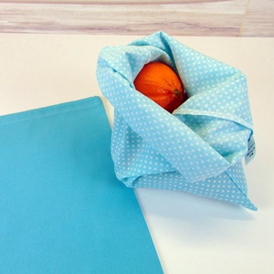 Pamut textil zsák (2 db/cs) / menta / bevásárló tasak, tároló zsák, Táska & Tok, Bevásárlás & Shopper táska, Zöldség/Gyümölcs zsák, Varrás, MESKA