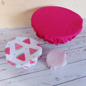 Mosható textil edényfedő szett (3 db/ cs) / Vegyes, dinnye mintás - sötétrózsaszín, Otthon & Életmód, Konyhafelszerelés, tálalás, Konyhai textil, Edényfogó & Edényfedő, Varrás, MESKA