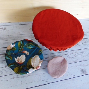 Mosható textil edényfedő szett (3 db/ cs) / Vegyes, nagy virágos - barna, Otthon & Életmód, Konyhafelszerelés, tálalás, Konyhai textil, Edényfogó & Edényfedő, Varrás, MESKA