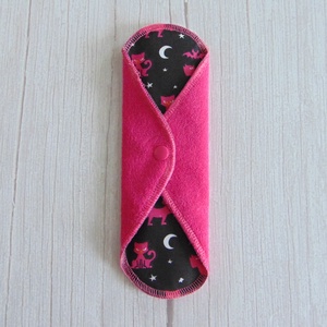 23 cm-es mosható betét / Pink frottír - pink cica mintás - szépségápolás - intim higiénia - intimbetét - Meska.hu