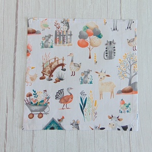 Textil szalvéta / farm mintás - táska & tok - uzsonna- & ebéd tartó - szendvics csomagoló - Meska.hu