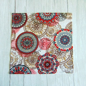 Textil szalvéta / piros - szürke mandala - táska & tok - uzsonna- & ebéd tartó - szendvics csomagoló - Meska.hu