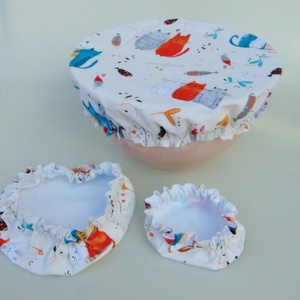 Mosható textil edényfedő szett (3 db/ cs) / Cicák - otthon & életmód - konyhafelszerelés, tálalás - konyhai textil - edényfogó & edényfedő - Meska.hu