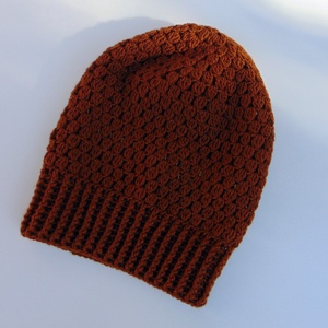 Barna slouchy fazonú női sapka /  horgolt sapka  - ruha & divat - sál, sapka, kendő - sapka - Meska.hu