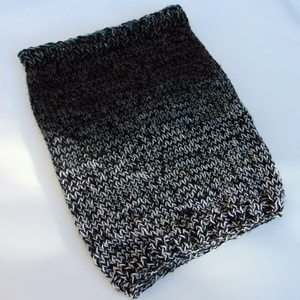 Szürke- fekete csősál / Meleg, puha kötött nyakmelegítő, Ruha & Divat, Sál, Sapka, Kendő, Sál, Kötés, MESKA