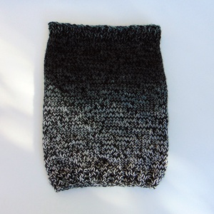 Szürke- fekete csősál / Meleg, puha kötött nyakmelegítő - ruha & divat - sál, sapka, kendő - sál - Meska.hu