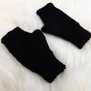 Fekete - FÉRFI ujjatlan kesztyű / kézmelegítő, kötött kesztyű - ruha & divat - sál, sapka, kendő - kesztyű - Meska.hu