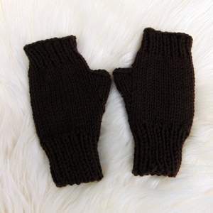 Sötét barna - FÉRFI ujjatlan kesztyű / kézmelegítő, kötött kesztyű - ruha & divat - sál, sapka, kendő - kesztyű - Meska.hu