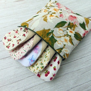 (5 db betét + 1 db tasak) 20,5 cm-es mosható intimbetét csomag / vegyes virág mintákkal / polár - szépségápolás - intim higiénia - intimbetét - Meska.hu