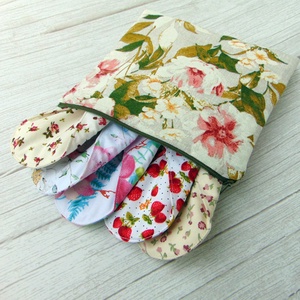 (5 db betét + 1 db tasak) 19,5 cm-es mosható intimbetét csomag / vegyes virág mintákkal  - szépségápolás - intim higiénia - intimbetét - Meska.hu