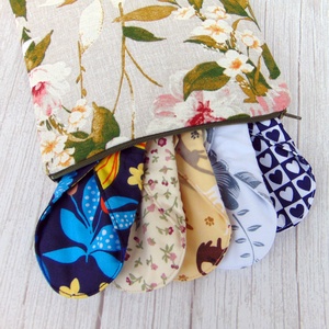 (5 db betét + 1 db tasak) 19,5 cm-es mosható intimbetét csomag / vegyes mintákkal  - szépségápolás - intim higiénia - intimbetét - Meska.hu