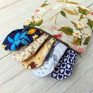 (5 db betét + 1 db tasak) 19,5 cm-es mosható intimbetét csomag / vegyes mintákkal  - szépségápolás - intim higiénia - intimbetét - Meska.hu