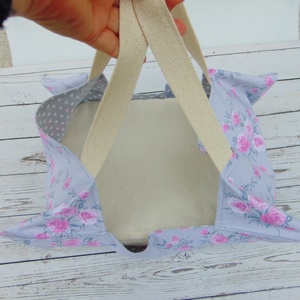 Ételhordó táska / rózsaszín virágok - Meska.hu