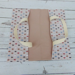 Ételhordó táska / bézs - cseresznye mintás - táska & tok - uzsonna- & ebéd tartó - ebéd tasak, doboz - Meska.hu