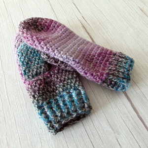 Lila - kék / horgolt egyujjas kesztyű. S-M méretű. / Színátmenetes, vastag, meleg és puha egyujjas kesztyű, Ruha & Divat, Sál, Sapka, Kendő, Kesztyű, Horgolás, MESKA