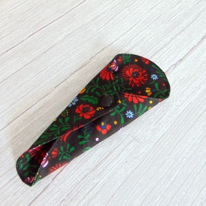 Mosható tanga tisztasági betét / fekete - népi virágok - szépségápolás - intim higiénia - tisztasági betét - Meska.hu