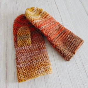 Mustár - horgolt egyujjas kesztyű (S-M) / Puha, meleg egyujjas kesztyű, horgolt kesztyű - ruha & divat - sál, sapka, kendő - kesztyű - Meska.hu