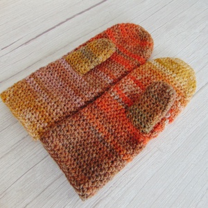 Mustár - horgolt egyujjas kesztyű (S-M) / Puha, meleg egyujjas kesztyű, horgolt kesztyű - ruha & divat - sál, sapka, kendő - kesztyű - Meska.hu