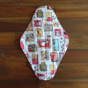 Lara mosható női betét 29 cm / cicák keretben - rózsaszín / intimbetét, mosható textil betét, környezetbarát termék, Szépségápolás, Intim higiénia, Intimbetét, Varrás, MESKA