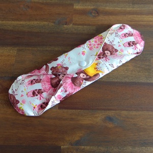 Lara mosható női betét 29 cm / balerina macik / intimbetét, mosható textil betét, környezetbarát termék - szépségápolás - intim higiénia - intimbetét - Meska.hu