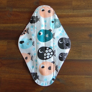 Lara mosható női betét 29 cm / halacskák / intimbetét, mosható textil betét, környezetbarát termék, Szépségápolás, Intim higiénia, Intimbetét, Varrás, MESKA