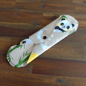 Lara mosható női betét 29 cm / pandák bambuszon - bézs / intimbetét, mosható textil betét, környezetbarát termék - szépségápolás - intim higiénia - intimbetét - Meska.hu