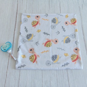 Szundikendő / teknős mintával - bézs - baba - mama - baba játékok - szundikendő, alvóka - Meska.hu