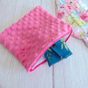 Betét tartó tasak 20 x 17 cm / pink minky  - szépségápolás - intim higiénia - egészségügyi tartó - Meska.hu