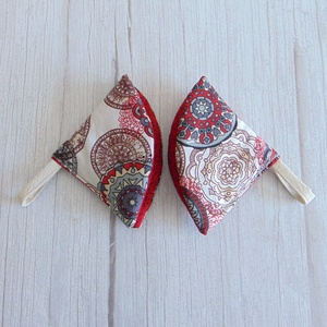Edényfogó fül (1 pár) / mandala mintás - piros - otthon & életmód - konyhafelszerelés, tálalás - konyhai textil - edényfogó & edényfedő - Meska.hu