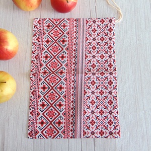 Textil zsák 19,5 x 28 cm / népi hímzés mintás - Meska.hu