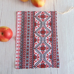 Textil zsák 19 x 26,5 cm / népi hímzés mintás - Meska.hu