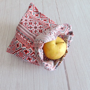 Textil zsák 19 x 26,5 cm / népi hímzés mintás - táska & tok - bevásárlás & shopper táska - zöldség/gyümölcs zsák - Meska.hu