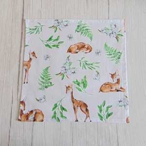 Textil szalvéta - Őzikék és levelek - táska & tok - uzsonna- & ebéd tartó - szendvics csomagoló - Meska.hu