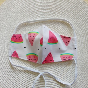 Gyermek- maszk (12 cm)/ dinnye mintás / szájmaszk, textil szájmaszk, többször használható szájmaszk - ruha & divat - maszk, arcmaszk - gyerek - Meska.hu