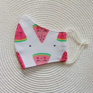 Gyermek- maszk (12 cm)/ dinnye mintás / szájmaszk, textil szájmaszk, többször használható szájmaszk - ruha & divat - maszk, arcmaszk - gyerek - Meska.hu