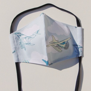 Gyermek- maszk (14,5 cm) / Repülők mintás / szájmaszk, textil szájmaszk - ruha & divat - maszk, arcmaszk - gyerek - Meska.hu