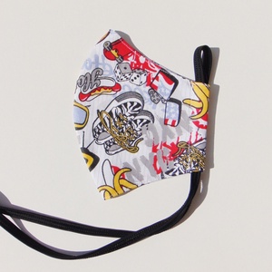 Gyermek- maszk (14,5 cm) / Graffiti mintás / szájmaszk, textil szájmaszk - Meska.hu