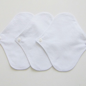 Sarah mosható tisztasági betét-szélesebb - fehér (3 db/ cs)/ mosható textil betét,  mosibetét, zero waste - szépségápolás - intim higiénia - tisztasági betét - Meska.hu