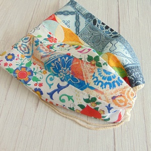 Kenyeres zsák - kis méretű / indák és virágok - patchwork  - táska & tok - bevásárlás & shopper táska - kenyeres zsák - Meska.hu