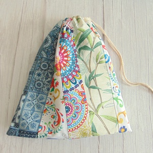 Kenyeres zsák - kis méretű / indák és virágok, csempe 02 - patchwork  - táska & tok - bevásárlás & shopper táska - kenyeres zsák - Meska.hu