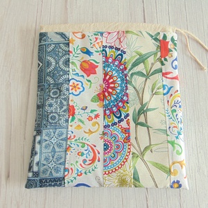 Kenyeres zsák - kis méretű / indák és virágok, csempe 02 - patchwork  - táska & tok - bevásárlás & shopper táska - kenyeres zsák - Meska.hu