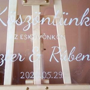 Festett plexi tábla esküvőre, party dekor - esküvő - dekoráció - tábla & jelzés - Meska.hu